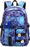 Hidds Laptop Backpacks 15.6 Inch College Backpack Elementary Middle High School Book Bag Cute Kids Bookbags Anti Theft Travel Back Pack Casual Daypack for Teens Girls Women Students (Galaxy Blue)