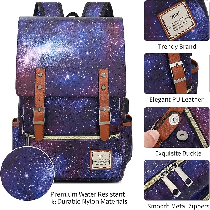 YGR Floral Laptop Backpack for Women, Female, School, Travel, Business, Outdoor Sports, Office, Work