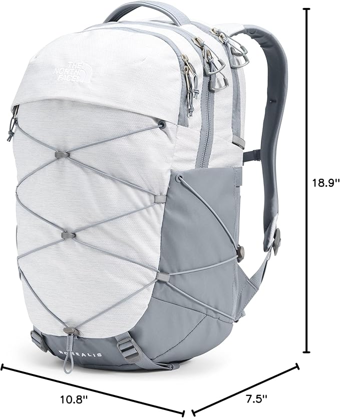 The North Face Women's Borealis Commuter Laptop Backpack, TNF White Metallic Mélange/Mid Grey, One Size