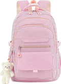 Girls Backpack for College High Middle School Student, Cute Aesthetic Bookbag for Teens Women with Accessories