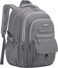 School backpack for Girls, Aesthetic Backpack for Women Cute Bookbag Preppy College (Grey)
