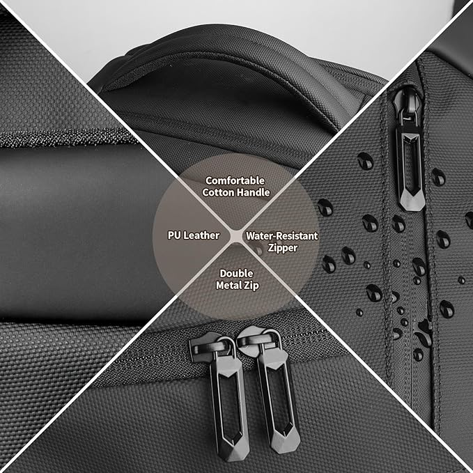 17-Inch Laptop Backpack for Men & Women, 25L Business Work Backpack with USB Charging Port, Water Resistant Computer Bag with Anti-Theft Pocket for Travel Office Daily– Black