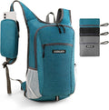 Small Hiking Backpack with Detachable Front Phone Holder, Foldable Packable Back pack with Chest and Waist Strap, Lightweight Daypack for Women Men (Blue, 15L)