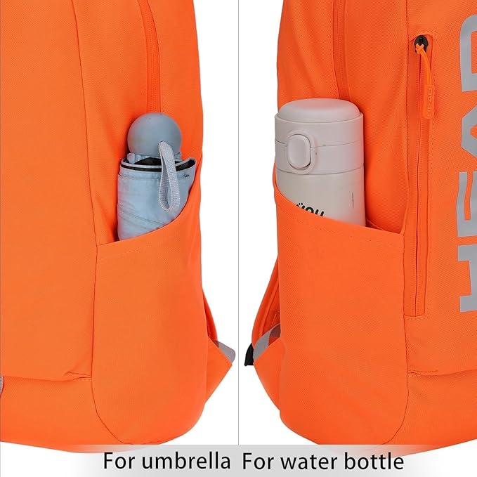 HEAD Waterproof Gym Backpack for Women, Compact Sport Backpack for College/Hiking/Fitness/Outdoor/Daily, (Orange)