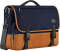 MATEIN 15.6 inch Laptop Bag, Briefcases Lightweight Men's Messenger Bag with Shoulder Strap, Large Water Resistant Crossbody Satchel Computer Case for College Work, Blue & Brown