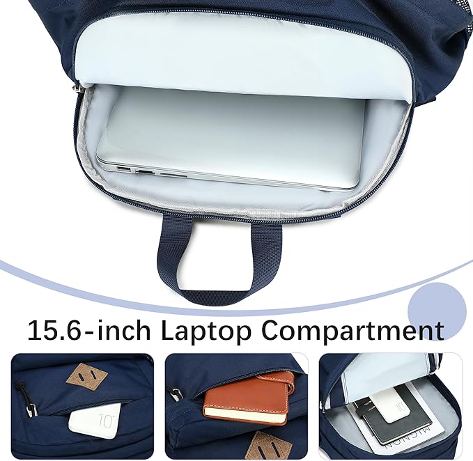 abshoo 32L Backpack for School College Bookbag Middle High School Backpacks Casual Daypack Travel Backpack (Navy)
