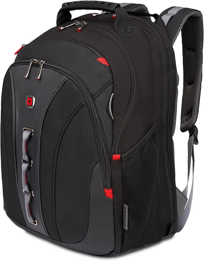 Wenger Legacy 16 inch Laptop Backpack, Men's and Women's Laptop Bag, Black/Gray, One Size
