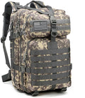 Tactical Backpack for Men, 45L Military Gym Backpacks, Large 3-Day Assault Pack Bug Out Bag MOLLE Daypack for Rucking Fishing Camping (Grey Camo)