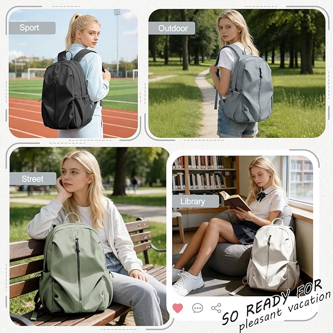 weradar Simple Black School Backpack For Women Men,Waterproof College Backpack,High School Bookbag For Teens Boys Girls,Lightweight Casual Daypack Travel Backpack