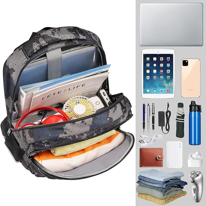 Jiefeike Laptop Backpack for Men, Extra Large Travel Backpack with USB Charging Port, TSA Friendly Anti Theft Water-Resistant Bag Daypack for Work, Daily Computer Bookbag Fits 17 Inch Laptop Backpack