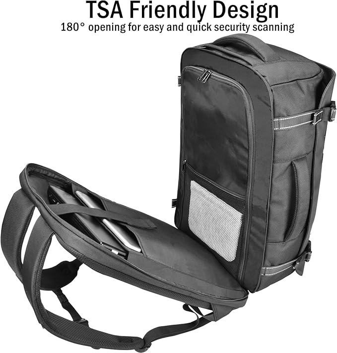 Travel Backpack 40L, TSA Friendly Airline Flight Approved Carry On Laptop Backpacks Lightweight Business Knapsack,Large Capacity Rucksack,Weekender Bag Daypack,Fits 17.3 Inch Laptop