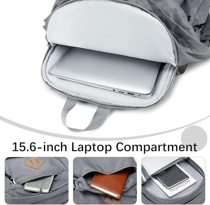 abshoo 32L Backpack for School College Bookbag Middle High School Backpacks Casual Daypack Travel Backpack (Grey)