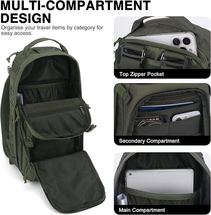 Mardingtop Small Tactical Backpack,Molle Military Rucksack Daypack for Backpacking Camping Hiking Traveling,18L Backpack
