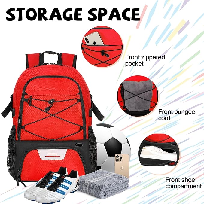 Goloni Basketball Bag,Large Sports Bag with with Separate Ball & Shoe Compartments,Gym Bag for Basketball,Soccer,Volleyball