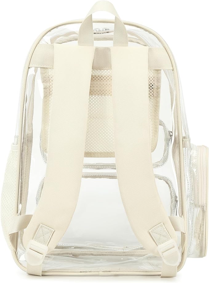 BTOOP Clear Backpack Heavy Duty Transparent Backpack 17" See Through Bookbag for College Work Festival Security with Padded Strap Large Capacity