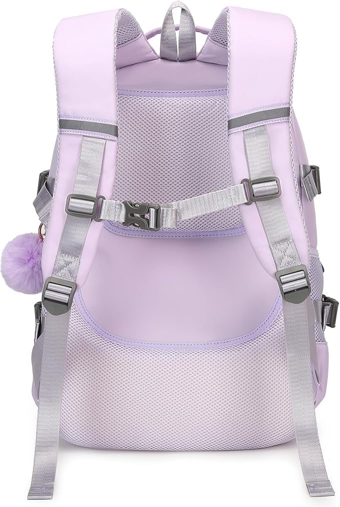 Backpack for Girls, 15.6 Inch Laptop School Bag Kids Kindergarten Elementary College Backpacks Large Bookbags for Teen Girl Women Students Casual Travel Daypacks (Purple)