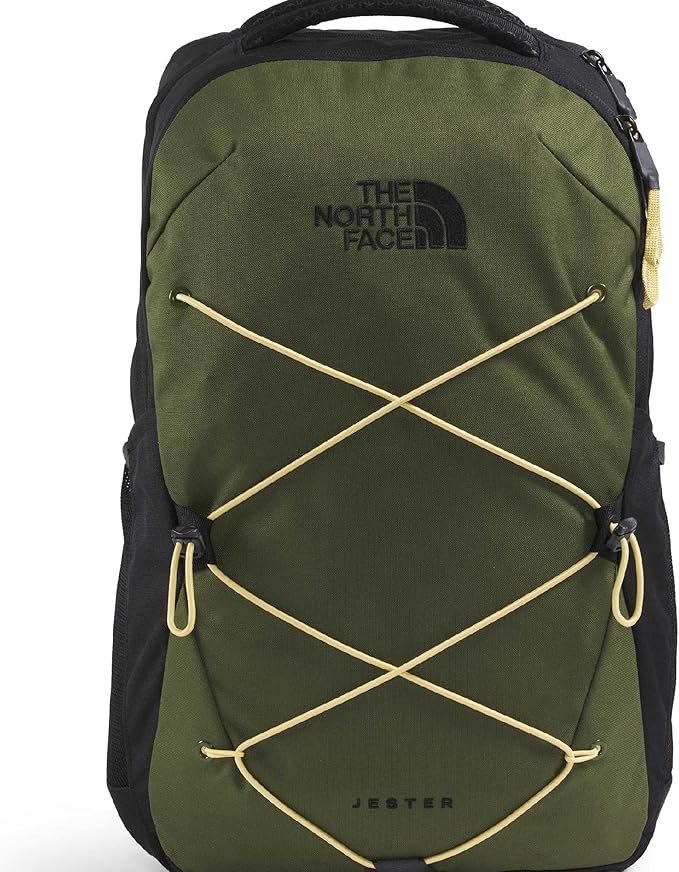 The North Face Jester Everyday Laptop Backpack - Commuter Daypack, Water Repellent, Laptop Sleeve, Woodland Green/TNF Black/Honeyed Sand, One Size