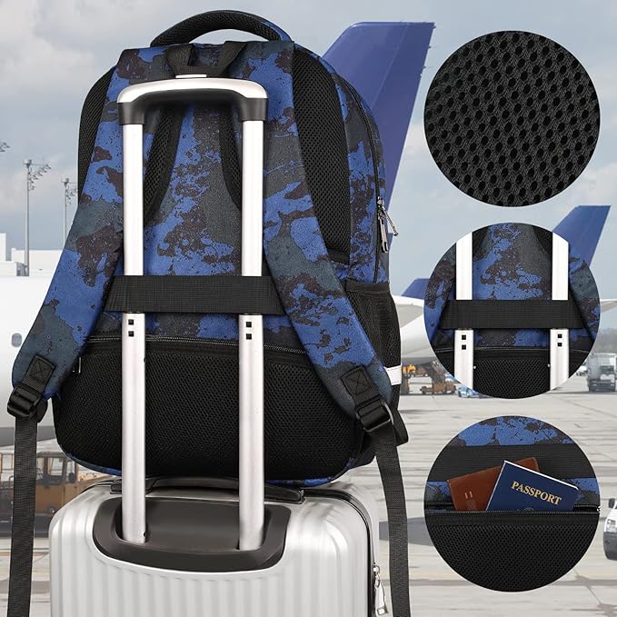 Jiefeike Laptop Backpack for Men, Large Travel Backpack TSA Friendly Anti Theft Backpacks with USB Charging Port, Water-Resistant Bag Daypack for Work, 17.3inch Approved Computer Bookbag & Notebook