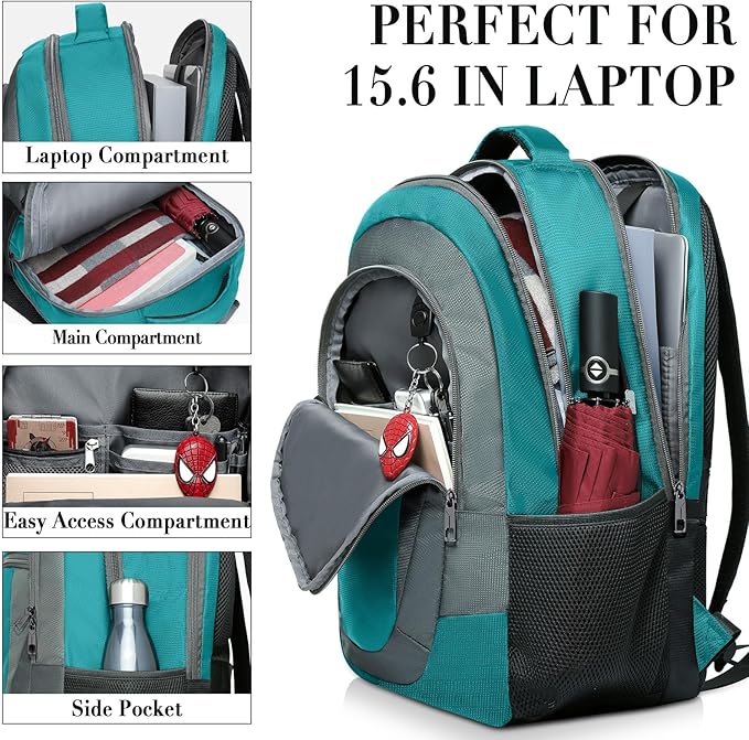 BIKROD Travel Laptop Backpack for Men and Women, Backpacks for School Teen Boys, Business Anti Theft Slim Sturdy Back Pack, Adult Computer Bag Gift 15.6 IN Laptop