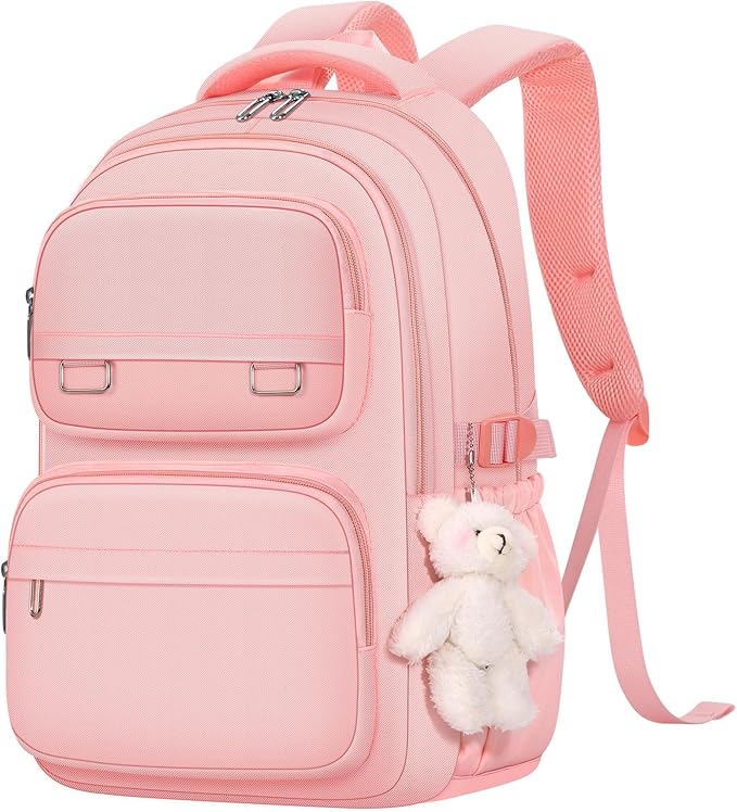 School Backpack for Kids Girls Cute Travel Backapck for College Women Men Casual Laptop Bookbag for Teen Student(Pink)