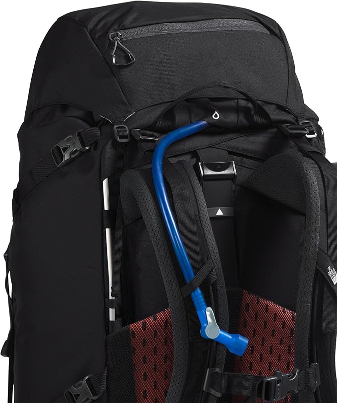The North Face Terra 65 Backpack - Unisex Hiking Pack, Cinch-Top Opening with Zipper, Pole & Ice Axe Attachments, TNF Black/Asphalt Grey-NPF, Small/Medium