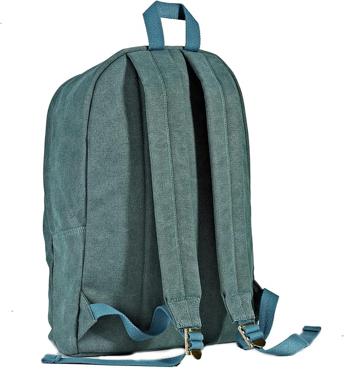 Canvas College Laptop Backpack, Durable Rucksack Travel Notebook Bag Backpack Book Bag for Men Women Turquoise Factory Directly
