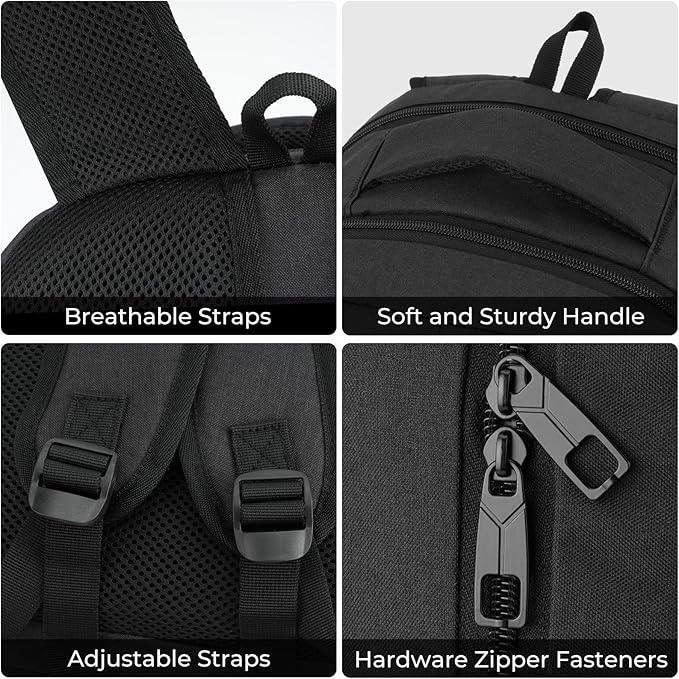 BIKROD Backpack for Men and Women, School Backpacks for Teen Boys Girls, Water Resistant Sturdy Anti Theft Travel Laptop Backpack, Black Student Bookbag Fits 15.6 Inch Laptop, Gifts