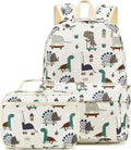 Kids School Backpack with Lunch Box for Boy Kindergarten BookBag School Bag Preschool Kindergarten Toddler Backpack (Dinosaur Beige)