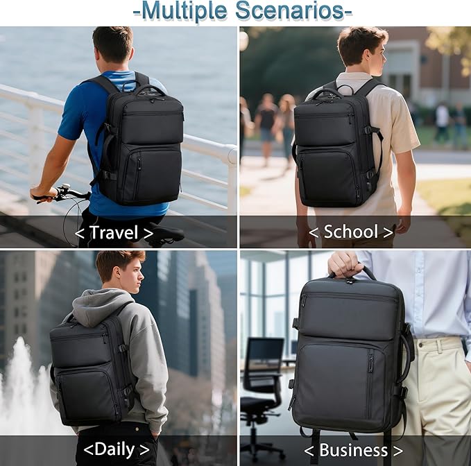 Travel Backpack for Men, Carry on Backpack Expandable 45L Suitcase Backpack Airline Approved Large Luggage Business Weekender Bag