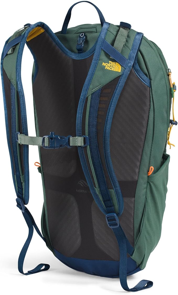 The North Face Basin 18 Liter Technical Daypack with Rain Cover - Unisex Backpack, Sternum Strap, Hiking Pole Attachment, Duck Green/Shady Blue, One Size