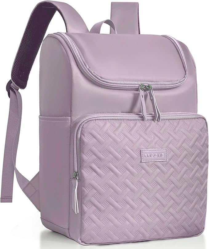 Women's Insulated Lunch Backpack for 15.6"Computer, Soft Backpack Coolers LeakProof Travel Cooler Bag Waterproof Lunch Picnic Beach Work Trip Thermal Bag Drink Beverage Beer (Heathered Lilac)
