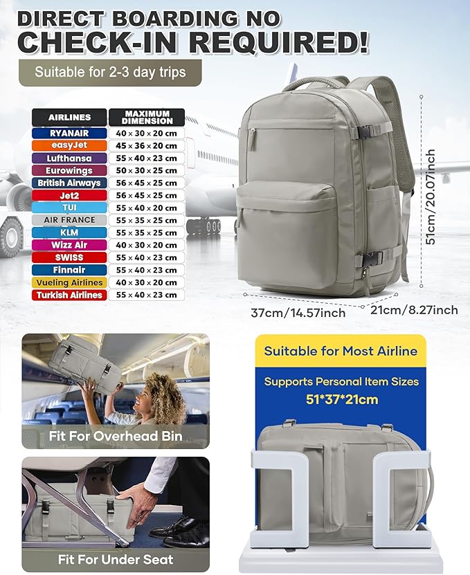 VGCUB Vacuum Backpack Travel with Electric Pump Vacpack System Storage Compression Laptop Work Business Waterproof College Weekender Bags Casual Daypack Backpacks for Women Men Brown