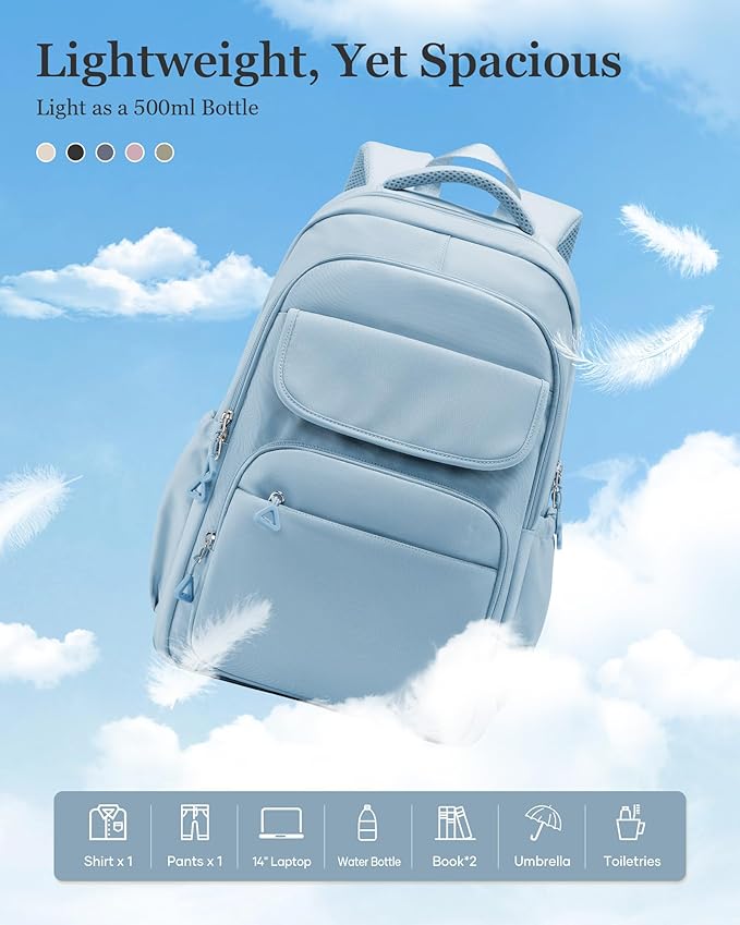 School Backpack for Women Men Cute Backpack for College Students Lightweight High School bag for Teens Girls Boys Waterproof Casual Daypacks Bookbag(Blue)
