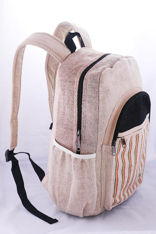 Anitya Hemp Backpack, Multi-Functional Pockets, Eco-Friendly, Unisex, Hiking Daypack, Durable Rucksack (AHLB06)