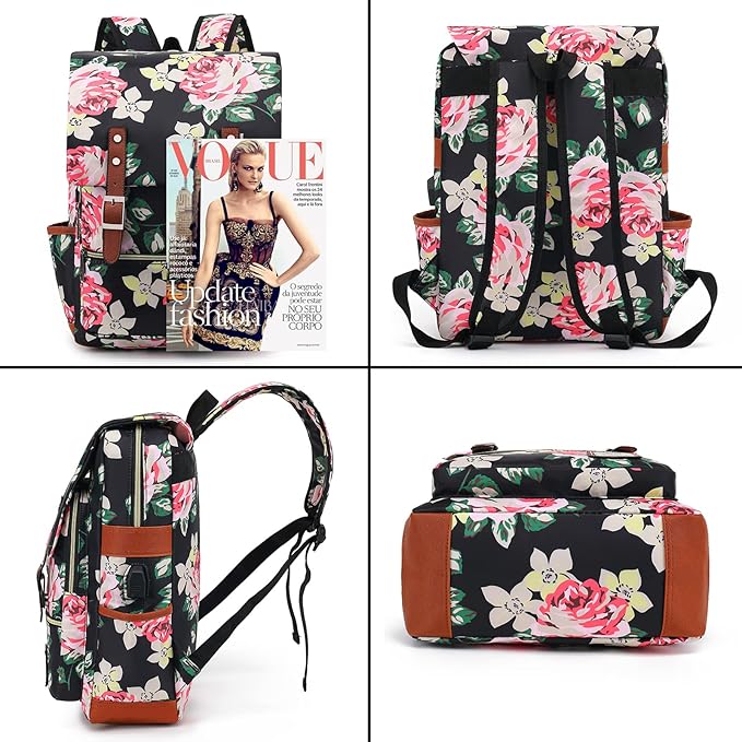 YGR Floral Laptop Backpack for Women, Female, School, Travel, Business, Outdoor Sports, Office, Work