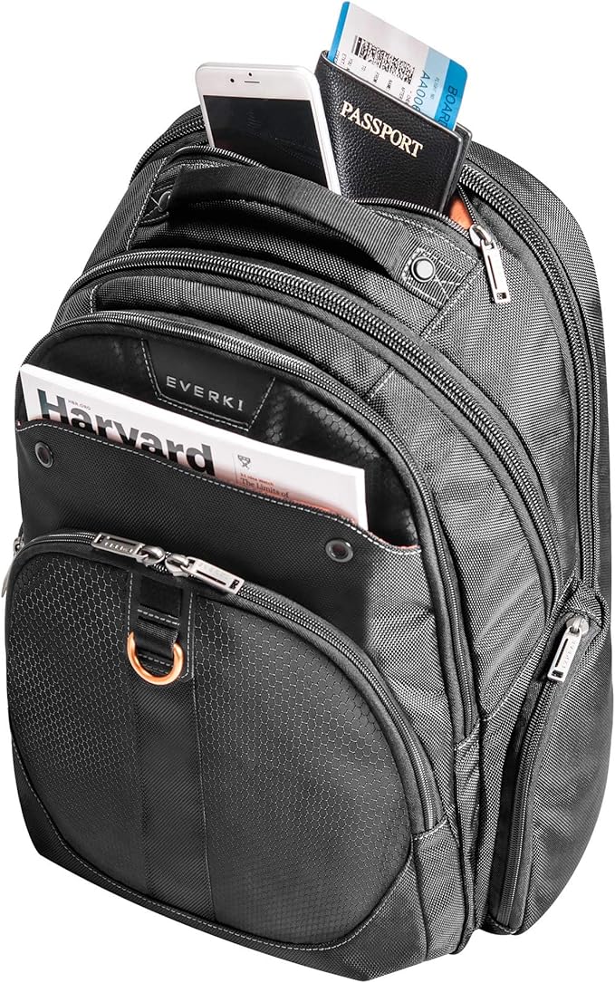 EVERKI Atlas Business 29.5L Laptop Backpack – Travel-Friendly Business & Office, Professional Backpack for Men & Women, Durable Computer Bag with Adjustable Padded Compartment, Fits 11"-15.6", Black