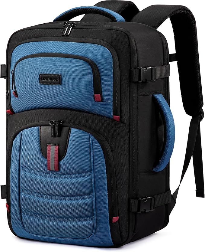 LOVEVOOK 40L Travel Backpack for Men, Airline Approved Carry On Luggage with 3 Packing Cubes, TSA Overnight Bags, Waterproof Personal Item Bag, Weekender Essentials Backpacks fits 17.3" Laptop