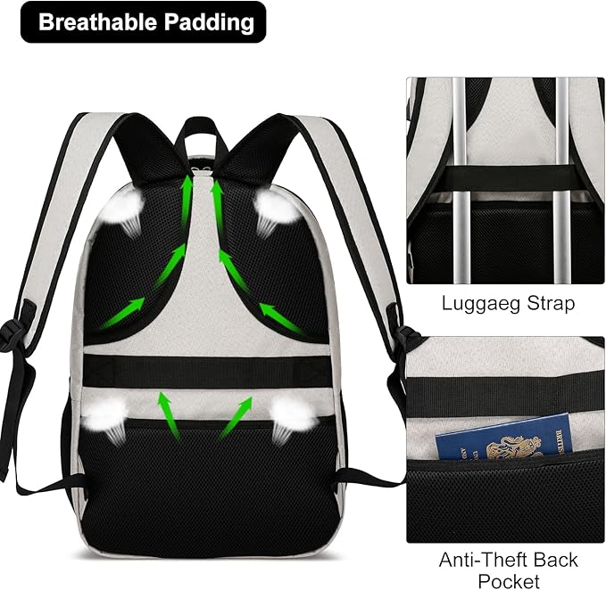 BIKROD Backpack for Girls Women, School Backpack for Teen Boys, Lightweight Casual High School Bookbag, Daily-use Travel Laptop Backpack Fits 15.6 Inch Notebook