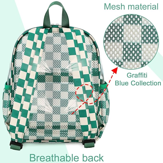 BTOOP Clear Mini Backpack for Stadium Events 12x12x6 Small Transparent Backpacks Plastic See Through Clear Bag for Concerts Work Festival Security Travel