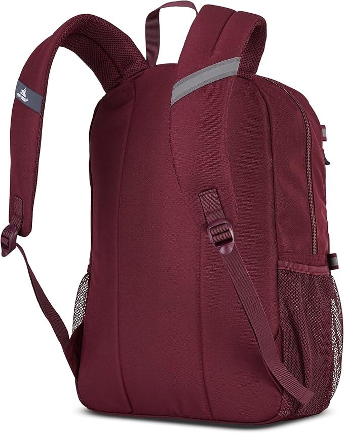 High Sierra Everclass Backpack - Travel or Work Laptop Bookbag with 360° Reflectivity, Dual Water Bottle Pockets & Fits Laptops Up To 15.6”, One Size, Maroon