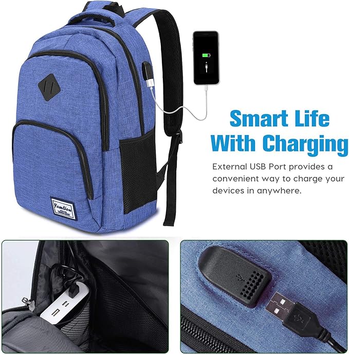 YAMTION Men's and Women's Computer Backpack with USB Charging for Travel Campus Business 35L