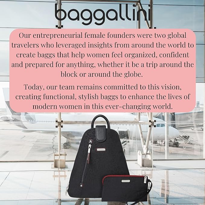Baggallini Metro Backpack with RFID Phone Wristlet - 9x11 Convertible Sling Bag for Women with Adjustable Shoulder Straps
