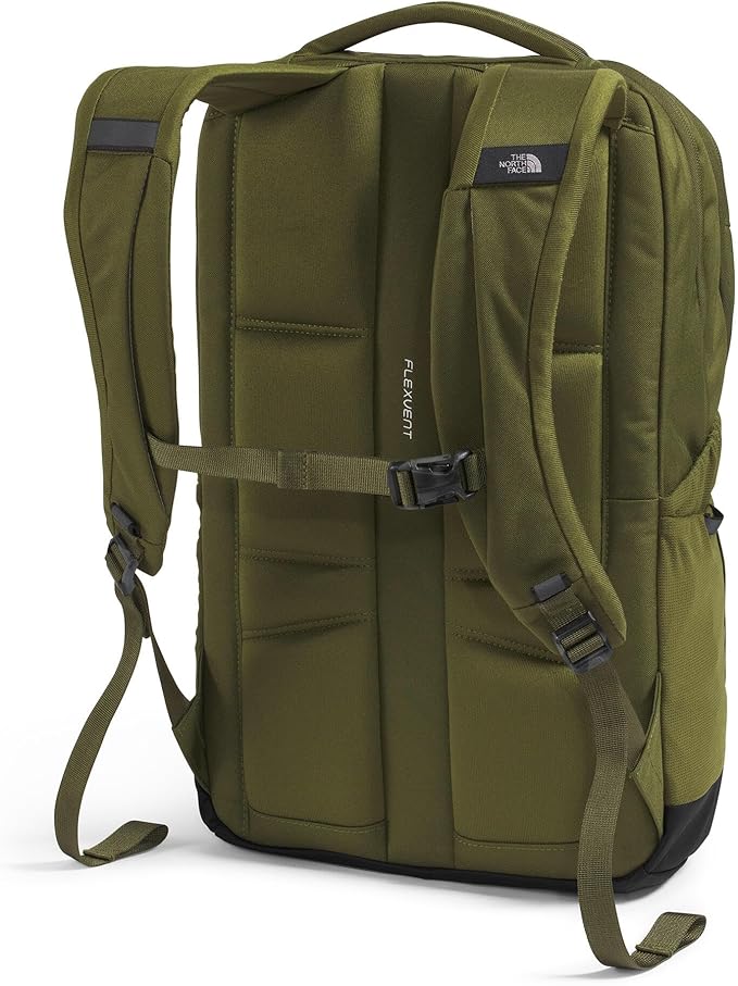 The North Face Lichen Daypack - Everyday Commuter Backpack, Laptop Sleeve, Water Bottle Pockets, Center Front Pouch, Woodland Green/TNF Black, One Size