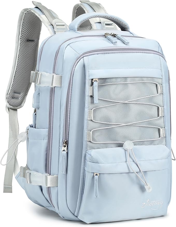 Travel Backpack for Women Men 17 Inch Laptop Backpacks with USB Port Carry on Bag Airline Approved Large College School Bookbags Waterproof Work Business Sport Rucksack Casual Daypack( Blue)