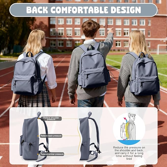 VECAVE School Backpack BluePurple Waterproof Bookbag Casual Lightweight Travel Rucksack Daypack Backpacks for Men Women College High School Bags backpack for Boys Girls Teens