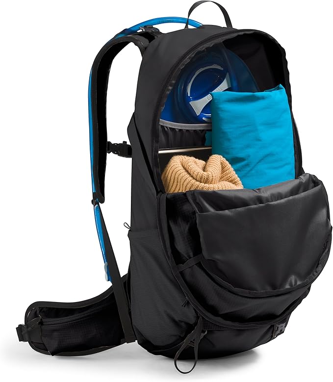 The North Face Basin 36 Liter Technical Daypack with Rain Cover | Unisex Backpack, Padded Hipbelt, Chest Strap, Hiking Pole Attachment, TNF Black/TNF Black-NPF, One Size