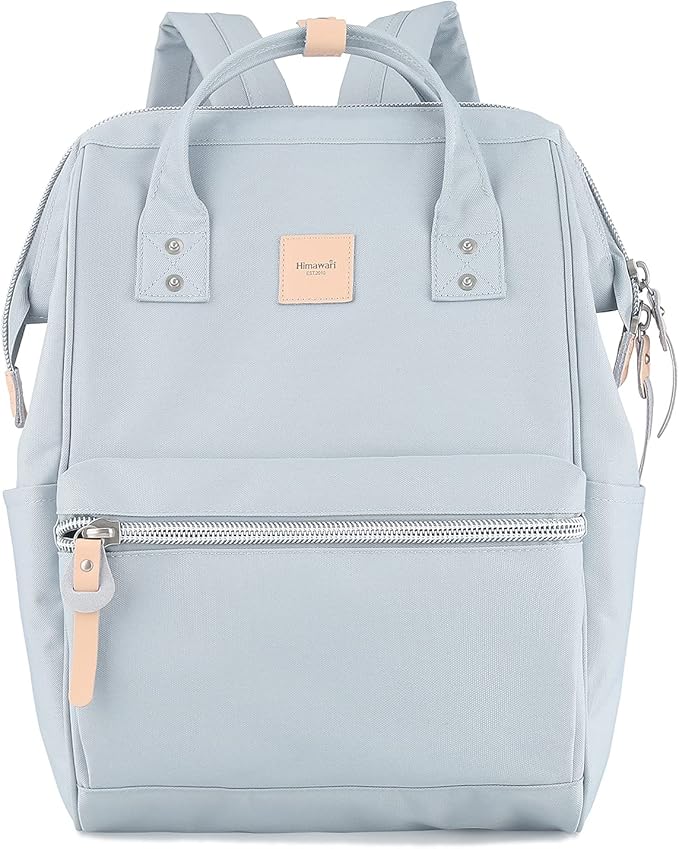Himawari Laptop Backpack for Women & Men - Travel & Business Backpack With USB Charging Port, Water Resistant, College & Doctor Bag (Light Blue, Regular)