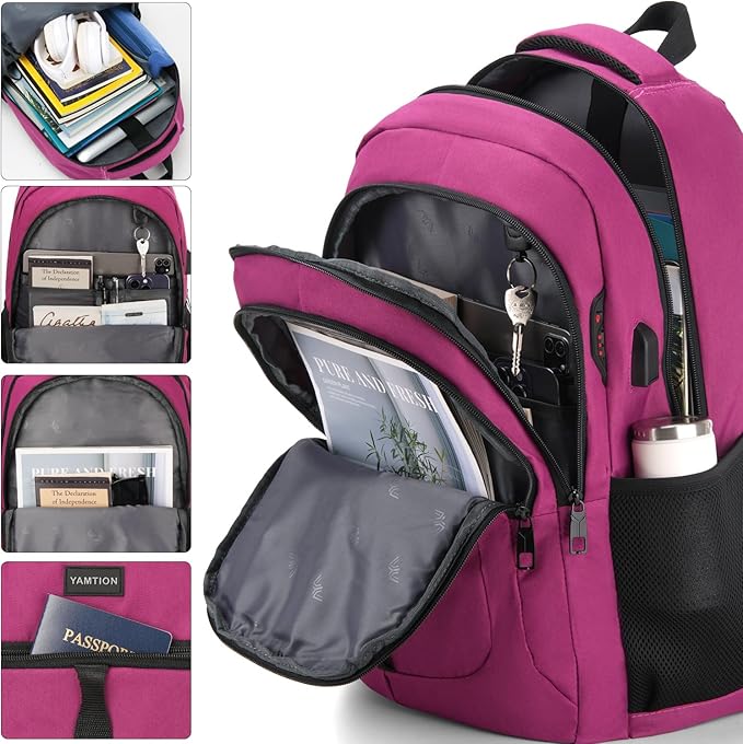 YAMTION School Backpack for Women Teen Girls 17.3 Inch Laptop Bookbag Backpack with USB for High School College Students