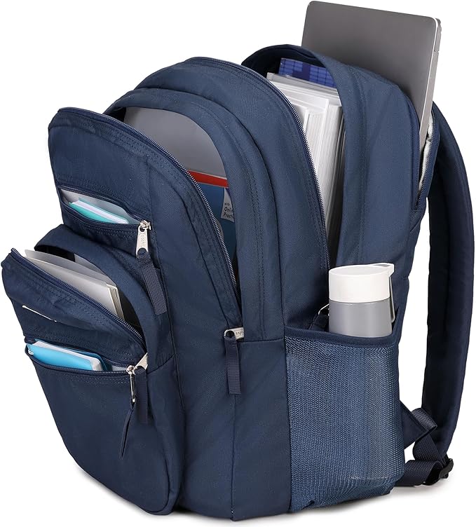 abshoo Big Student Backpack for School Water Resistant Lightweight College Bookbag Travel Backpack (Navy)