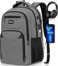 Business Laptop Backpack for Men, 17.3 Inch Travel Laptop Bag Back Pack with USB Charging Port, Water Resistant Bookbag Computer Backpack for Work College, Dark Grey